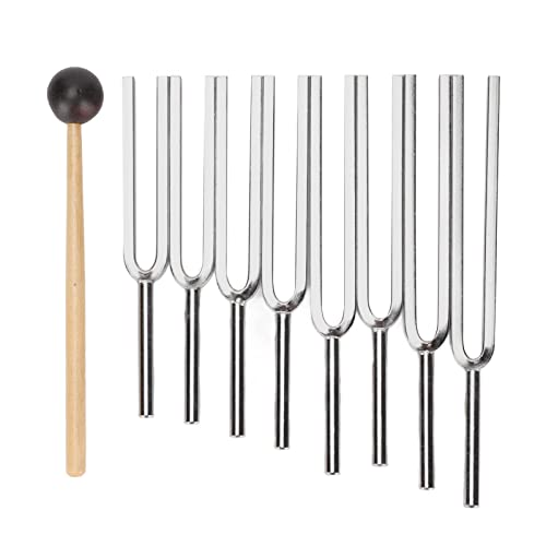 Diapasão de cura de aço inoxidável DNA Repair Diapasão Diapasão Parte Chakra, Kit de Diapasão de 8 P