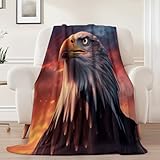 Warme Kuscheldecke Flanell Adler Decke, 100 x 130 cm Cartoon Vögel Linien Drucken Sofadecke Weiche - Flauschige Wolldecken Tagesdecke Wohndecke Für Erwachsene und Kinder Dekor Mehrfarbig