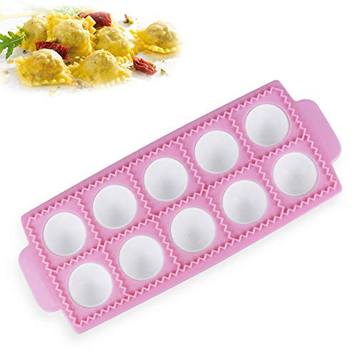 Molde de Ravioles, ZoneYan Molde Para Empanadillas, Moldes Para Ravioli Pastas, Ravioli Maker, Molde Pasta Rellena, 10 Rejillas Antiadherentes Utensilios Para Hacer Ravioli (redondo)