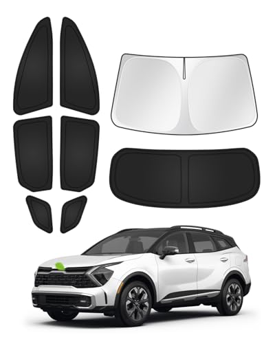 Image of Canvcle Window Shades for 2023-2025 2026 Kia Sportage Accessories Windshield Sun Shade Side Rear Window Covers Sunshade Sun Visor Shield Privacy Protection for Camping Keep Vehicle Cool Black 8PCS
