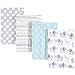 Hudson Baby Unisex Baby Cotton Flannel Burp Cloths, Gray Elephant, One Size