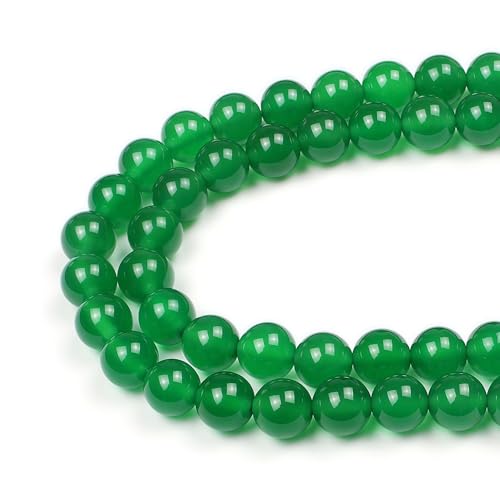 MJDCB 6mm 60 piezas Cuentas de Piedra Ágata Verde Redondas Sueltas Piedras Semipreciosas Naturales para Hacer Joyas Pulseras Collares