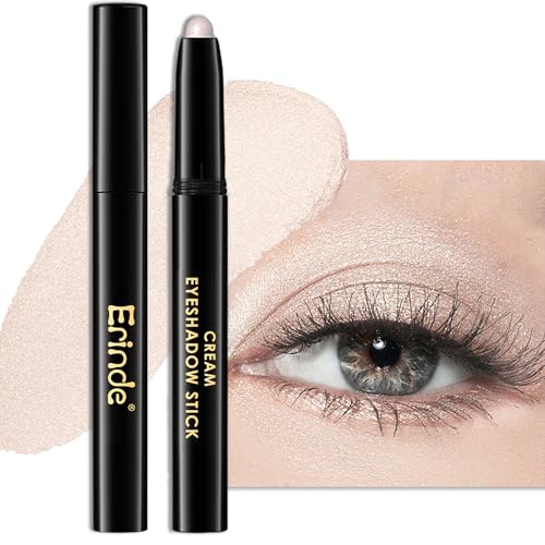 Erinde Waterproof Cream Eyeshadow Stick, Light Champagne Beige Shimmer Eye Shadow Sticks, Cream to...
