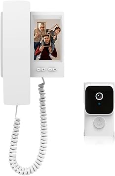 TKMARS Doorbell Camera Wireless No Subscription Video Doorbell, Two-Way Intercom, HD 1080P Video, 3.5 Screen, 170 Viewing Angle, No APP, No WiFi, Automatic Hang-Up