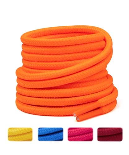 Image of Handshop 2 Pairs Round Boots Shoelaces, Heavy Duty Outdoor Shoe Laces | Replacement Shoestrings for Hiking, Running, Sporting Shoes and Work boots, Sturdy and Robust, 28 Colors, 30-63 inch Length