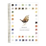 Nurila Watercolor Workbook, Watercolor Book, Aquarellbuch, Aquarell Buch für Malerei-Enthusiasten, Anfänger, Künstler, Vogelmuster-Thema