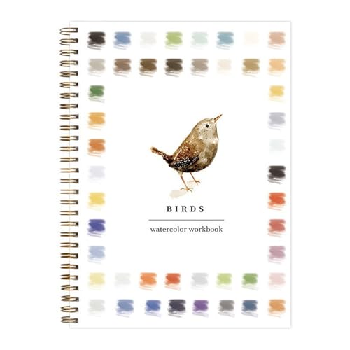 Nurila - Nurila Watercolor Workbook, Watercolor Book, Aquarellbuch, Aquarell Buch für Malerei-Enthusiasten, Anfänger, Künstler, Vogelmuster-Thema