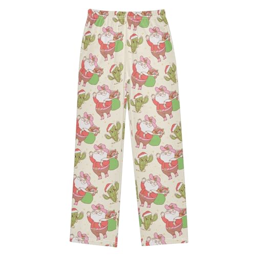 Boys' Pants Christmas Santa Claus Cactus Long Bottoms Jogger Pants Elastic Waist Trousers with Pockets S-XL