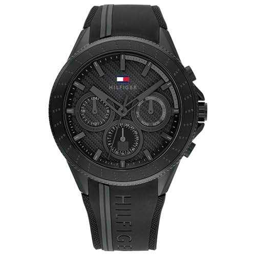 Tommy Hilfiger Montre Analogique Multifunction à Quartz pour Homme avec Bracelet en Silicone Blanc - 1791861