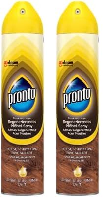 Pronto Regenerierendes Möbel-Spray Argan- und Bernsteinduft, Holzpflege (1 x 250 ml) (Packung mit 2)