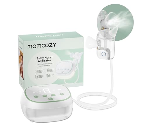 Image of Momcozy BreezyClear Pro™ Nasal Aspirator for Baby, Hospital-Grade 75 kPa Nose Sucker with 9 Adjustable Suction Levels, Electric Nose Cleaner for Toddler, Light & Music Soothing