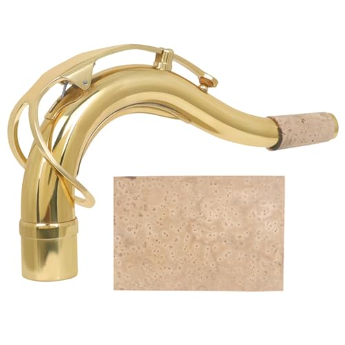 JECOMPRIS Manche de Ténor en Laiton avec Feuille, Coude Incurvé pour Remplacement, Accessoire pour Ténor, Adapté aux Musiciens, Kit de Rechange Solide et Précis