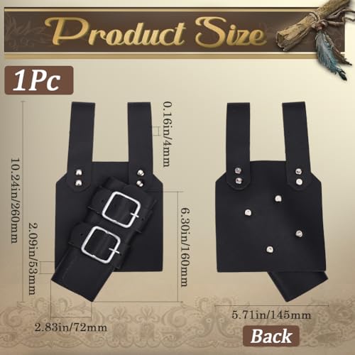 Image of GORGECRAFT Brown Sword Holster PU Leather Medieval Retro Dagger Adjustable Protective Cover Case Shoulder Back Sheath Bu