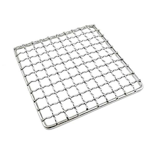 Camping Grill Grate Stainless Steel Mesh Grill Bushcraft Grill Camping Rack for Fire Cooking BBQ Backpacking Campfire Rated (Color : A Size : Square) (A Square)