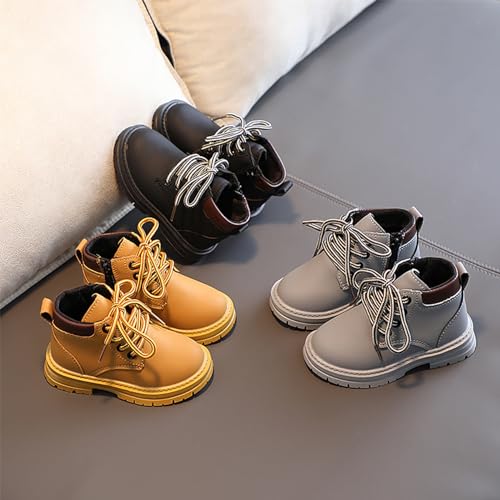 Toddler Boys Girls Boots Hiking Ankle Boots Outdoor Waterproof Kids Work Boots Winter Snow Boots Lace Up Zipper Combat Booties2