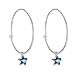 Produktbild 925 Sterling Silber Creolen Blau Kristall Stern baumelnde Ohrringe Kristalle von Swarovski Größe 30 mm Edelstein Schmuck Geburtstag Geschenk für Damen Mädchen