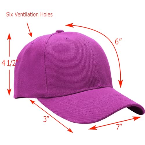 Image of Falari Wholesale Bulk Lot 12-Pack Baseball Cap Adjustable Size Plain Blank Solid Color