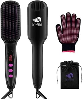 Hair Straightener Brush, KeShi Ionic Straightening Brush, Hair Straightener with 30s Fast Ceramic