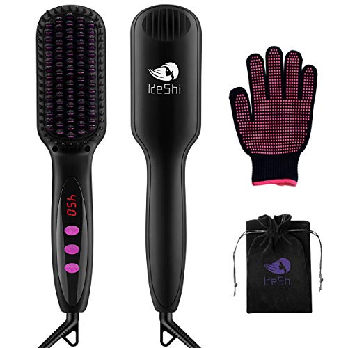 Hair Straightener Brush, KeShi Ionic Straightening Brush, Hair Straightener with 30s Fast Ceramic