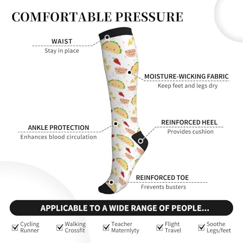 Image of Compression Socks for Women Men Circulation Graduated Supports Socks for Running Travel Nurse Athletic Sports