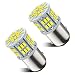Safego 2 x 1157 BAY15D LED Bulb P21/5W Car Reverse Rear Turn Signal Parking Light 54 SMD 3014 White Lamp 6000K 12V Non-canbus