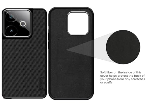 Image of Silicone Back Cover Case Compatible for Realme GT 7 5G / GT 7T 5G / GT 7 (Textured Grip Design | Camera Protetion | Slim and Light Weight | Soft Touch and Feel | Black)