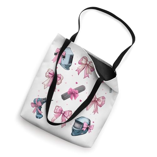 Bolso tote para mamá con estampado de coqueta, arco y soldadora en rosa miniatura 2