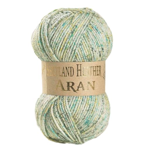 WoolCraft Shetland Heather Aran Knitting & Crochet Yarn Great Value Yarn Available in 15 Tweed Effect Aran Colours 75% Acrylic & 25% Wool 200 Metres 100g Balls Single Ball Crocus