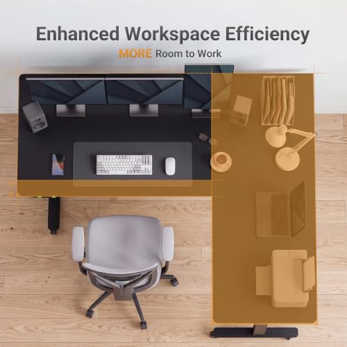 Image of Claiks L Shaped Electric Standing Desk 63x55 inch Dual Motor