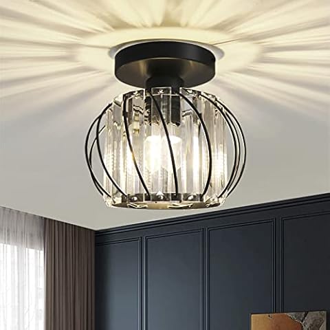 Hudi Fyier Chandelier Crystals Ceiling Lighting Fixtures, Small LED Flush Mount Ceiling Light for Kitchen Hallway Dining Rooms Living Rooms Bar Cover