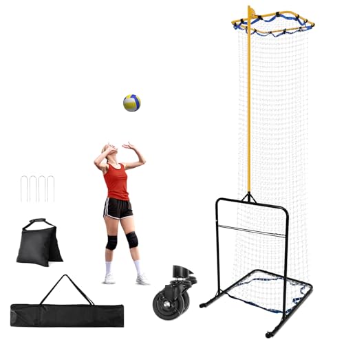 Equipo de entrenamiento de voleibol Setter de 8 alturas ajustables, resistente y duradero, entrenador de ajuste de voleibol de 130 pulgadas, 6 ángulos ajustables para entrenamiento en interiores y