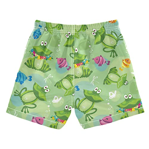 senya Boys Swim Trunks Quick Dry UPF 50+ Cute Cartoon Lotus Pond Frog Beach Board Shorts Kids Bathing Suits Swimsuit2