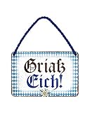 FORMAT: 18x12cm. Das Hänge-Schild ist aus stabilen Stahlblech, hat abgerundete Ecken und umgelegte Kanten. Kräftige Farben durch 4-Farb Siebdruck. Das Dekoschild hat zwei vorgebohrte Löcher und wird mit farblich abgestimmter Kordel und Saugnapf ausgeliefert. Zusätzlich erhalten sie noch Ersatz-Kordel & Saugnapf.