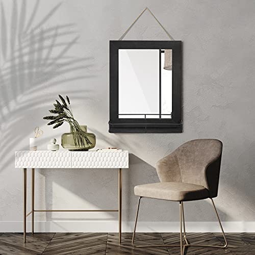 Yoimori Wall Mirror For Bathroom 20 X 16 Inch Rustic Decorative Wall Mirror With Shelf Farmhouse Hanging Mirrors For Bathroom, Vanity, Bedroom, Entryway, Living Room (Vintage Black) #TOP5