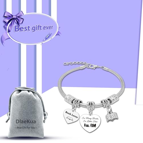 Book Lover Gifts for Women Book Bracelet Reading Gifts for Book Lovers Reader Gifts Daughter Birthday Gifts from Mom Granddaughter Gifts from Grandma Coworker Gifts Friendship Gifts from Sister4
