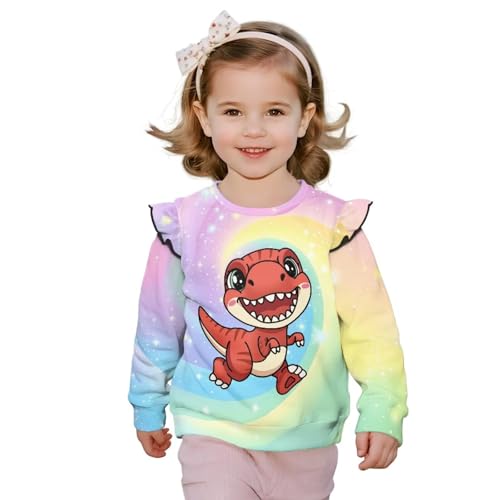 Girls Fashion Sweatshirts Ruffle Sleeves Thick Long Sleeve Sweatshirt Soft Girls Oversized Graphic Sweatshirt