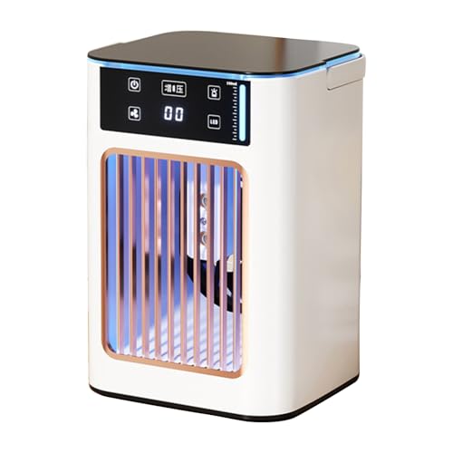 hogtnd Tanques de agua recargables por USB de 900 ml y humidificador, ventilador de refrigeración portátil de 3 velocidades con luz de respiración, enfriadores de aire evaporativos