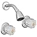 Dura Faucet Economical Shower Faucet Knobs and Showerhead with Arm - Crystal Acrylic Knobs (Chrome Polished)