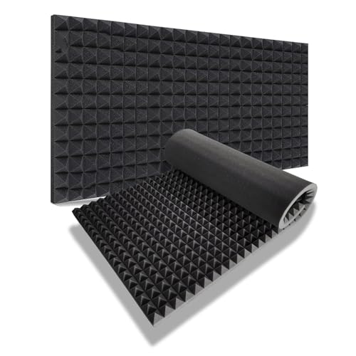 Image of Pyramid Soundproofing Studio Acoustic Foam 6'x3' - 2 Inches ( 1 Sheet ) Inches High Density, Soundproof Foam, Noise Reduction,Echo Absorption (Studio Charcoal, 1 Sheet /(6'x3'))