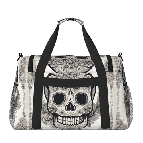 Mexican Skull Foldable Travel Duffel Bag Tote Carry On Luggage Bag For Weekend Getaways, For Spontaneous Trips2