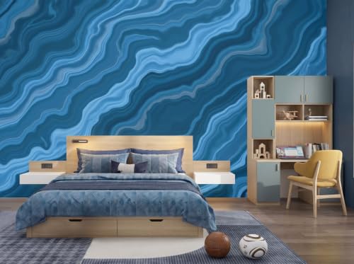 Papier Peint Texture De Marbre Abstrait Bleu Poster Mural 400x280