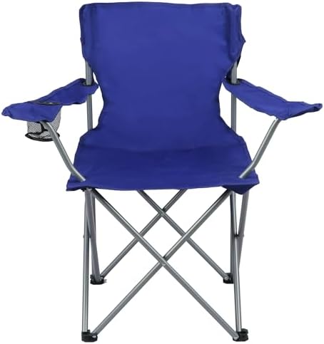 Portable Quad Folding Camp Chair with Cup Holder and Carry Bag, O...
