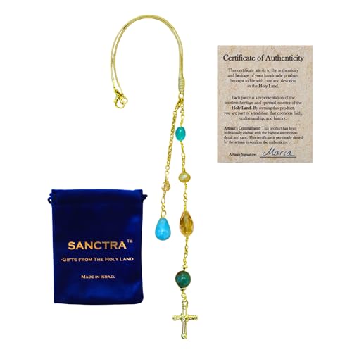 SANCTRA Christian Rearview Mirror Car Charm, Handmade and Blessed in