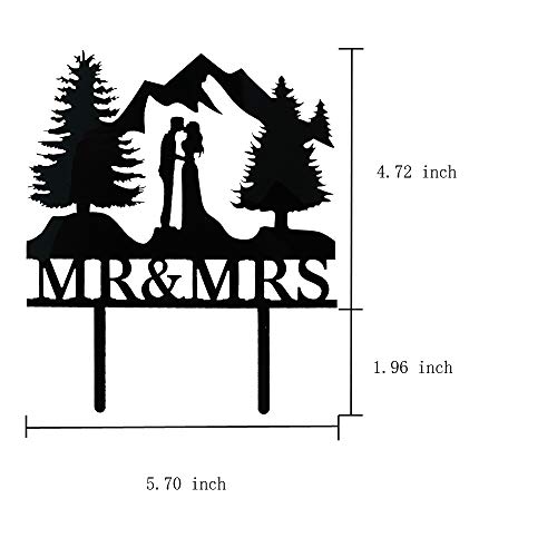 Mountain Wedding Cake Topper, Outdoors Wedding Cake Topper, Mr & Mrs Kiss Cake Topper, Hiking Wedding Cake Topper, Forest Theme Cake Topper, Mountain Cake Topper #TOP1