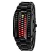 Gets Mens Binary Watches Matrix LED Sport Watch Fashion Stainless Steel Design Military Watches (Black)