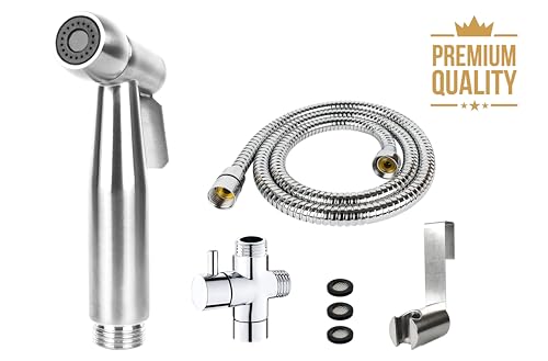 Bidet-Handbrause Deluy Komplett-Set aus gebürstetem Edelstahl