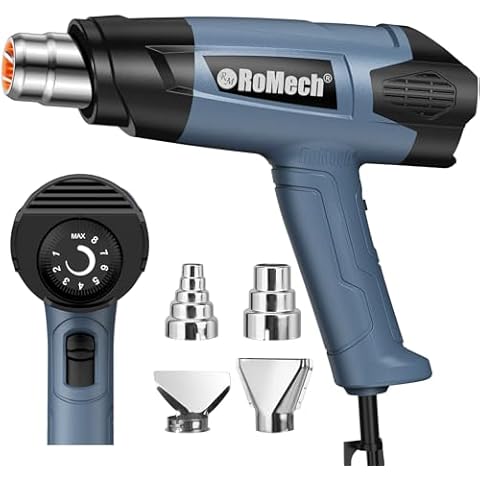 ROMECH Heat Gun 1500W with Variable Temperature Control Cover