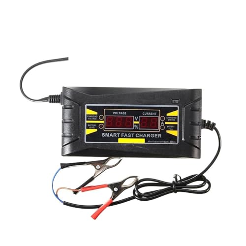 SHEHUALI Autoladegerät, 12V 6A Smart Blei-Säure-Ladegerät Schnelles Aufladen for 12V-Auto-Motorrad-LKW-Auto-Fahrrad mit LCD-Display