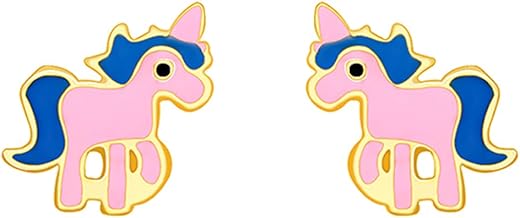 GIVA Silver Golden Pie Unicorn Kids Earrings |Gifts for Girlfriend, Birthday Gifts for Kids | With Certificate of Authenticity and 925 Stamp | 6…