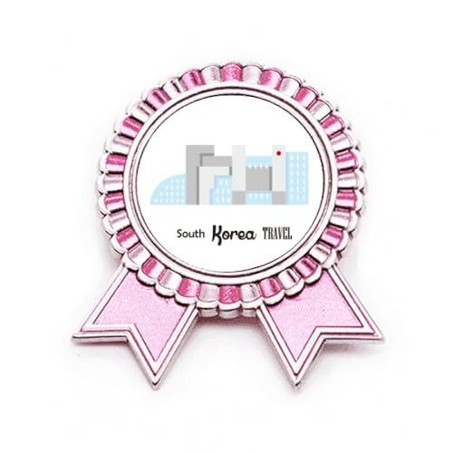 Broche monuments de la Corée du Sud métal rose M pour personnaliser un vêtement uni